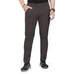 Regular Fit Trousers for Men | Cotton Blend Fabric | Self-Design Mid-Rise Bottoms | Formal & Everyday Wear Pants