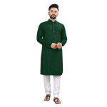 Men’s Printed Pure Rayon Kurta with Mandarin Collar, Full Sleeves, Straight Fit Traditional Ethnic Wear