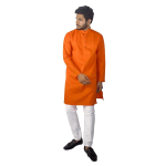 Men's Cotton Blend Solid Kurta pyjama set with Full Sleeves, Regular Fit, Pajama included in package