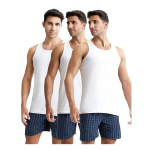 Men's Super Combed Cotton Round Neck Sleeveless Vest with Extended Length for Easy Tuck