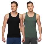 Men's 100% Combed Cotton Ribbed Regular Fit Solid Round Neck Vest | Anti Bacterial Finish, Racer Back Baniyan for Man