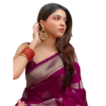 Women's Pure Kanjivaram Silk Saree Soft Design With Blouse Piece For Wedding
