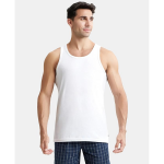 Men's Super Combed Cotton Round Neck Sleeveless Vest with Extended Length for Easy Tuck
