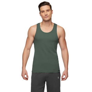 Men's 100% Combed Cotton Ribbed Regular Fit Solid Round Neck Vest | Anti Bacterial Finish, Racer Back Baniyan for Man