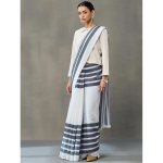 Women's Cotton Linen Printed Saree with Unstitched Blouse Piece