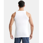 Men's Super Combed Cotton Round Neck Sleeveless Vest with Extended Length for Easy Tuck