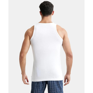 Men's Super Combed Cotton Round Neck Sleeveless Vest with Extended Length for Easy Tuck