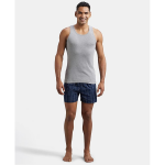 Men Super Combed Cotton Rib Round Neck Sleeveless Vest Regular Fit