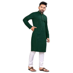 Men’s Printed Pure Rayon Kurta with Mandarin Collar, Full Sleeves, Straight Fit Traditional Ethnic Wear