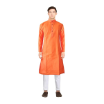 Men's Cotton Blend Solid Kurta pyjama set with Full Sleeves, Regular Fit, Pajama included in package